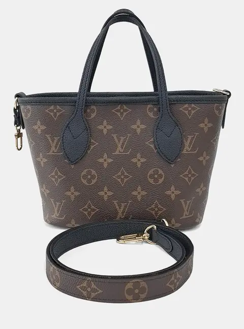 Louis Vuitton Neverfull Bandouliere Inside Out BB Brown PVC Tote Bag