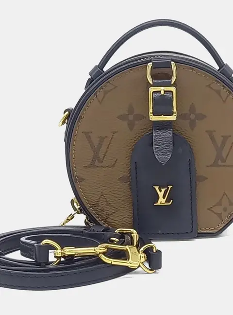 Louis Vuitton Boite Chapeau Mini Black/Brown Monogram Leather Hat Box