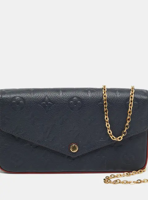 Louis Vuitton Felicie Marine/Rouge Monogram Empreinte Leather Pochette Bag