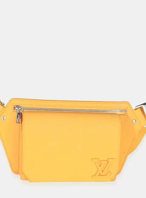 Louis Vuitton Aerogram Takeoff Yellow Grained Calfskin Leather Sling Bag