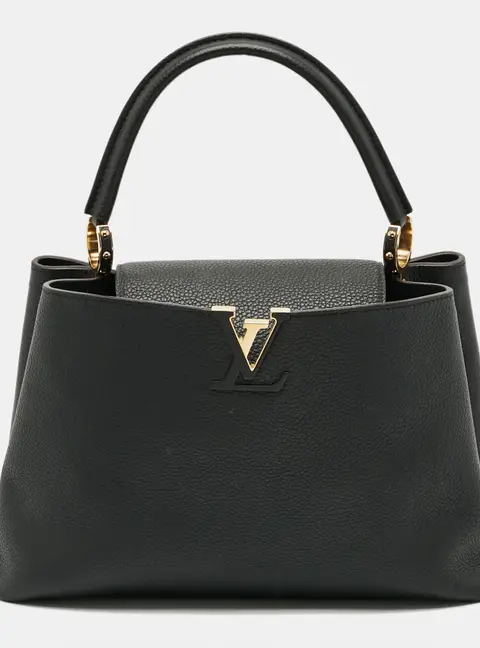 Louis Vuitton Capucines MM Black Leather Bag