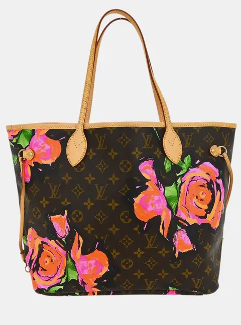 Louis Vuitton Neverfull MM Monogram Rose Canvas Tote Bag