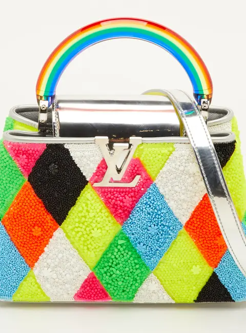 Louis Vuitton Ugo Rondinone Multicolor Harlequin Resin Beads Artycapucines BB Bag