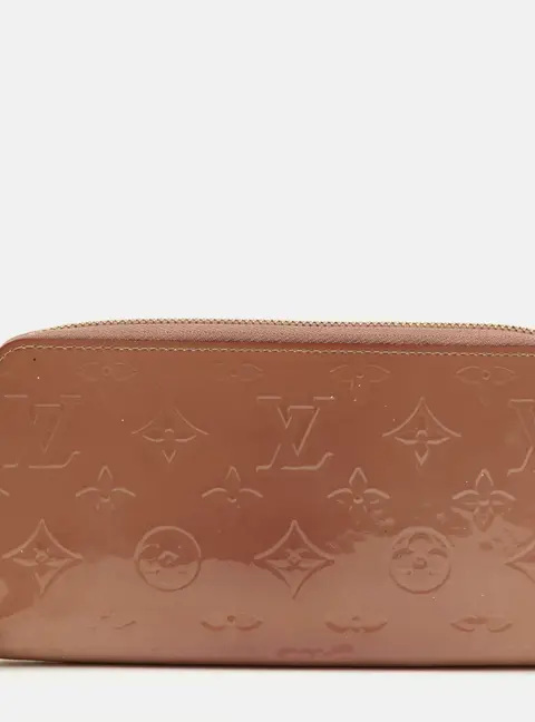 Louis Vuitton Zippy Rose Velours Monogram Vernis Wallet