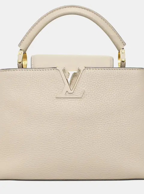 Louis Vuitton Capucines BB Beige Taurillon Leather Top Handle Bag
