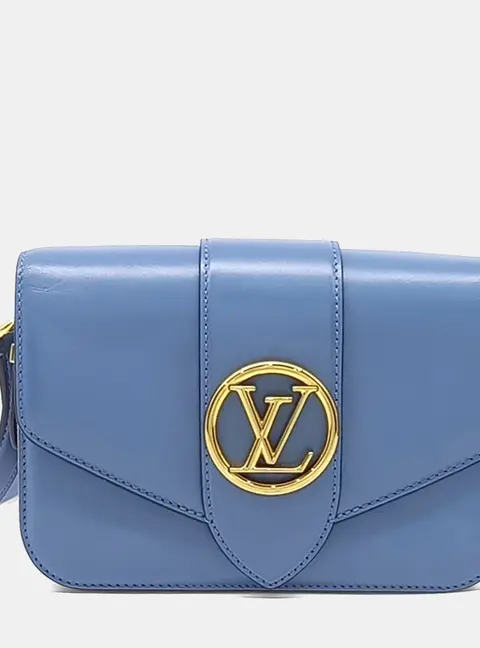 Louis Vuitton Pont Neuf MM Blue Leather Shoulder Bag