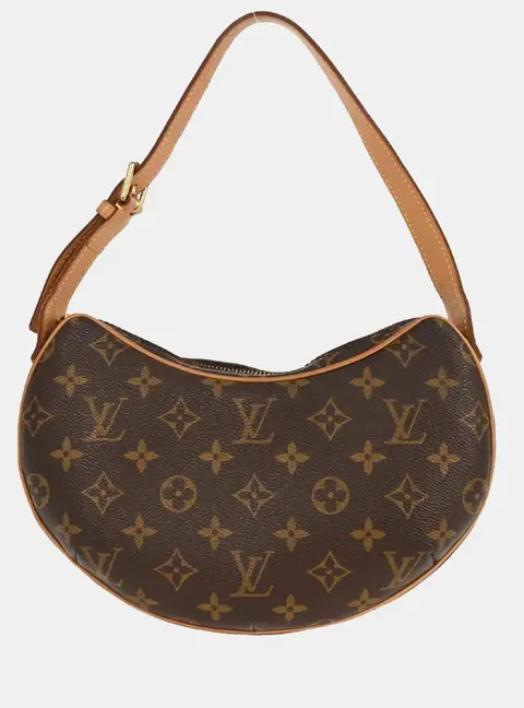 Louis Vuitton Croissant PM Brown Monogram Canvas Leather Shoulder Bag