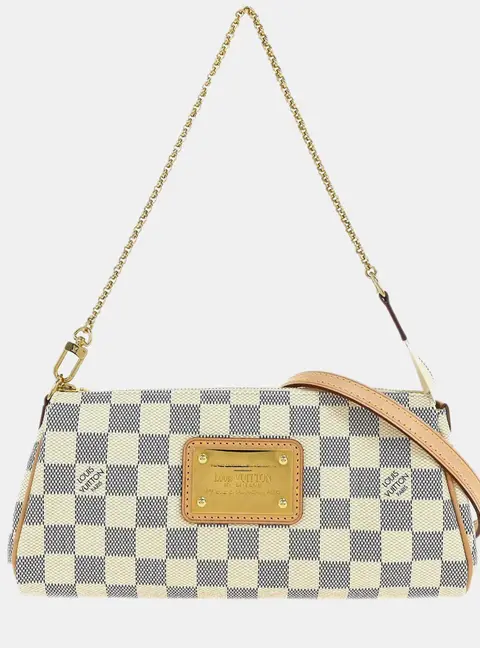 Louis Vuitton Eva Blue, White Damier Azur Shoulder Bag