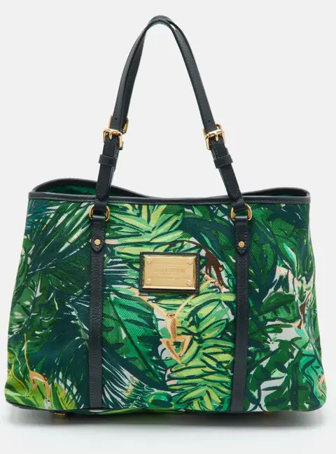 Louis Vuitton Ailleurs Cabas Aventure PM Green Canvas and Leather Tote
