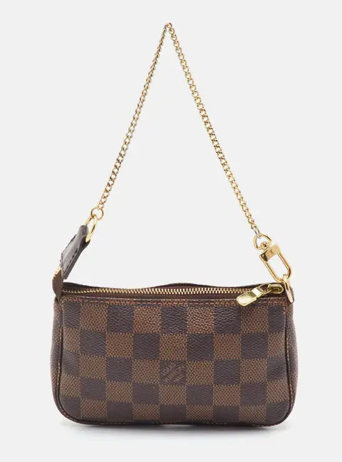 Louis Vuitton Pochette Accessoires Mini Brown Damier Ebene Canvas Bag