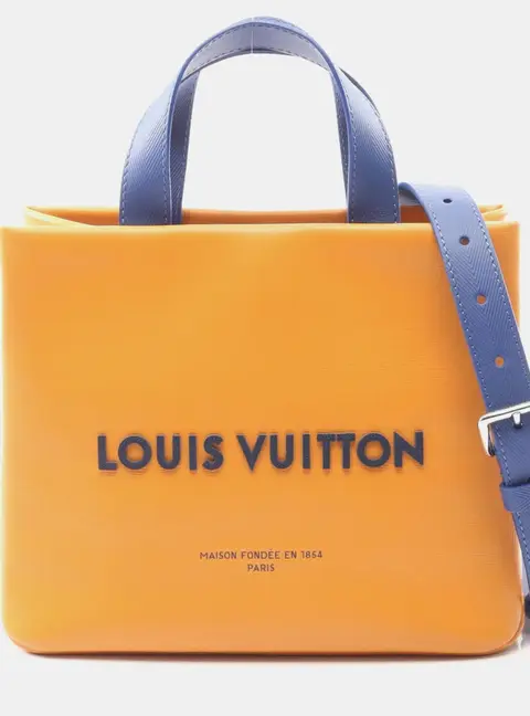 Louis Vuitton Mini Shopper Tote Bag Leather Handbag Orange