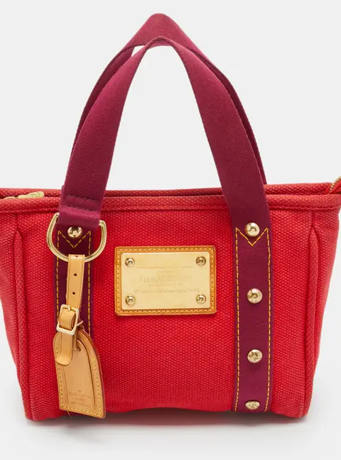 Louis Vuitton Red/Purple Canvas Antigua Cabas PM Bag