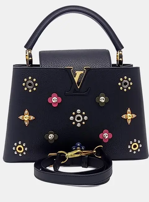 Louis Vuitton Capucines PM Black Taurillon Leather Top Handle Bag