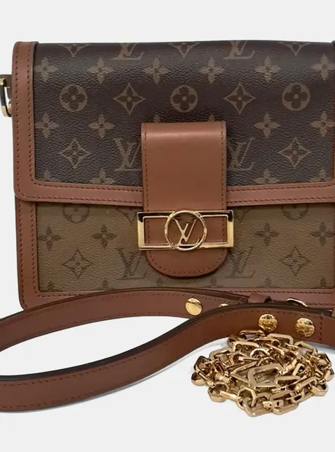 Louis Vuitton Dauphine MM Brown Monogram Canvas Shoulder Bag