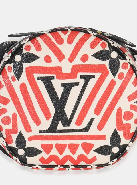Louis Vuitton Cream Red Giant LV Crafty Boite Chapeau Souple Bag PM