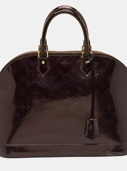 Louis Vuitton Alma MM Burgundy Monogram Vernis Bag