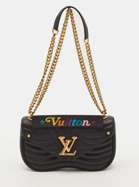 Louis Vuitton Chain New Wave MM Black Leather Bag