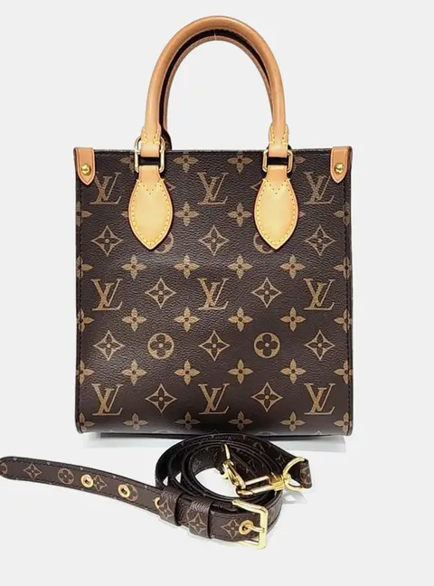 Louis Vuitton Sac Plat BB Brown Monogram Canvas Top Handle Bag