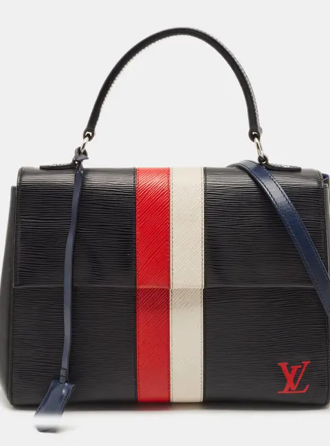 Louis Vuitton Cluny Stripes MM Black Epi Leather Bag