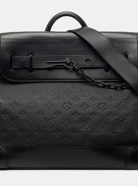 Louis Vuitton Steamer PM Black Monogram Taurillon Leather Messenger Bag