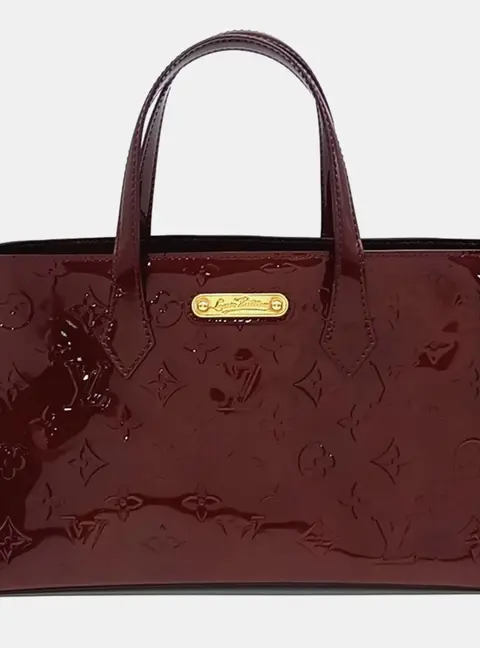 Louis Vuitton Burgundy Leather and Shark Vernis Wilshire PM