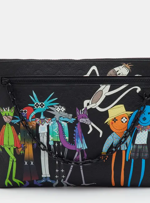 Louis Vuitton x Virgil Abloh Zoom With Friends Black Leather A4 Pouch