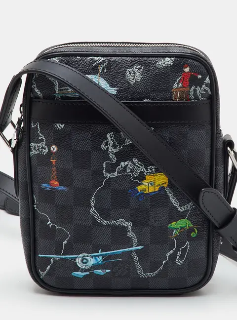 Louis Vuitton Renaissance Map Danube Slim Damier Graphite Canvas Bag