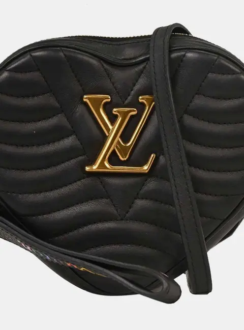 Louis Vuitton New Wave Heart Black Calfskin Leather Crossbody Bag