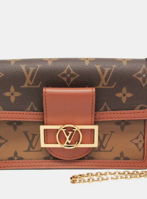 Louis Vuitton Dauphine Chain Wallet Monogram Reverse Canvas Leather Shoulder Bag