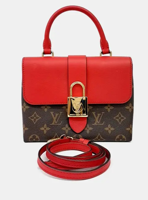 Louis Vuitton Rocky BB PM Red Monogram Coated Canvas Leather Top Handle Bag