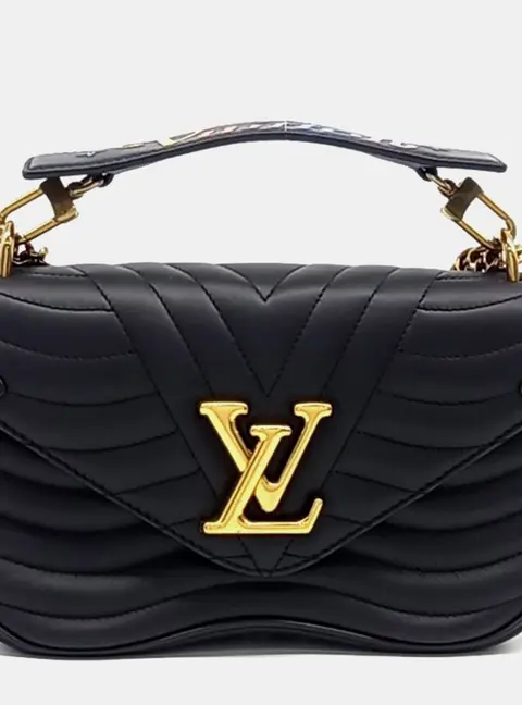 Louis Vuitton Black Leather New Wave Chain Shoulder Bag