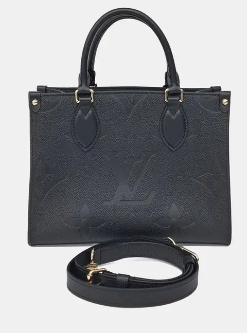 Louis Vuitton OnTheGo PM Black Monogram Empreinte Leather Top Handle Bag
