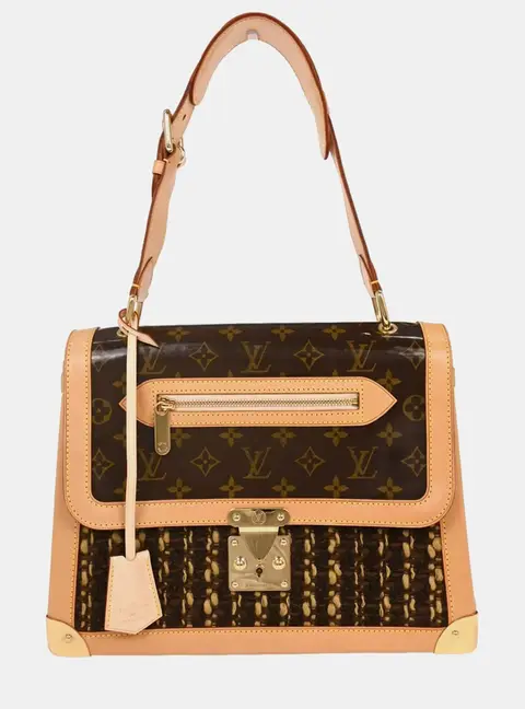 Louis Vuitton GM Brown Monogram Canvas Tweed Shoulder Bag