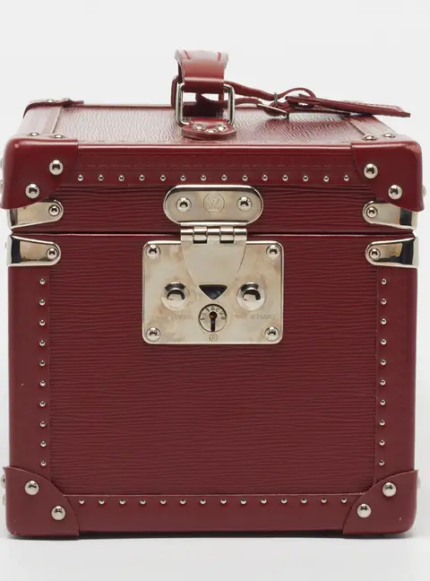Louis Vuitton Boite Flacons Beauty Train Red Epi Leather Trunk Case