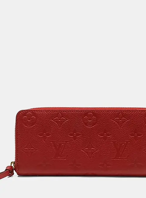 Louis Vuitton Red Empreinte Clemence Zippy Wallet M60169