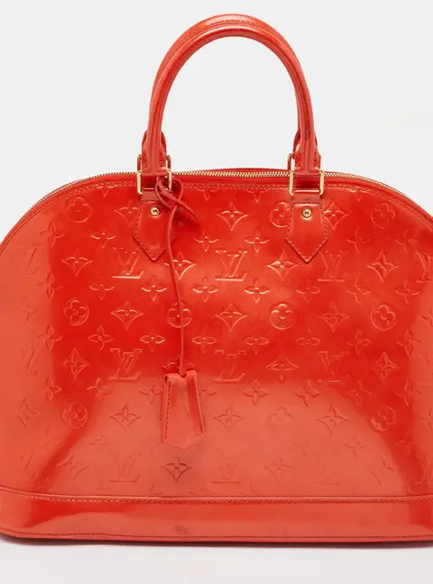 Louis Vuitton Alma GM Orange Sunset: Monogram Vernis Bag