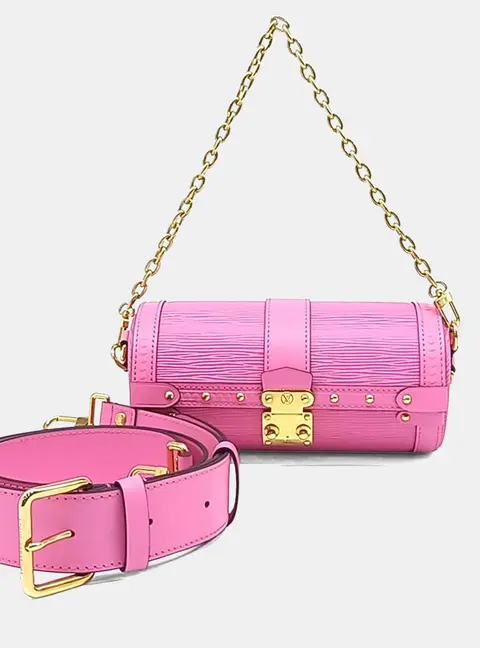 Louis Vuitton Pink Leather Epi Papillon Trunk