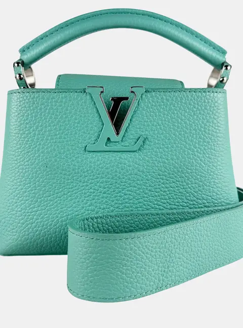 Louis Vuitton Capucines Mini Miami Green Leather Shoulder Bag