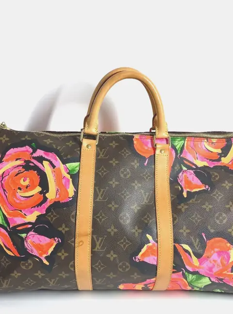 Louis Vuitton Stephen Sprouse Monogram Rose Keepall 50 Brown Canvas Boston Travel Bag
