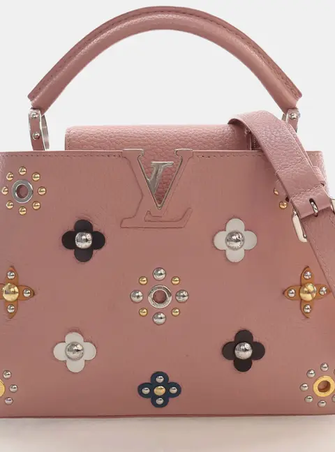 Louis Vuitton Mechanical Flowers Capucines BB Pink Taurillon Leather Top Handle Bag