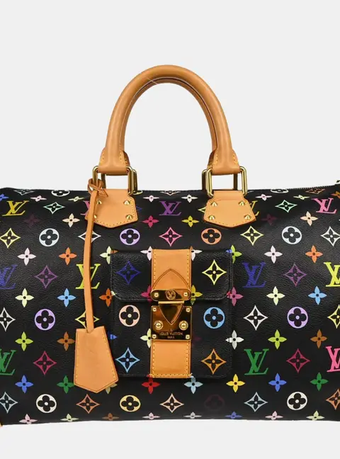 Louis Vuitton Takashi Murakami Speedy 40 Noir Monogram Canvas Top Handle Bag