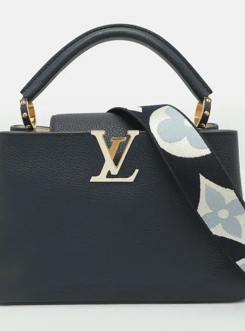 Louis Vuitton Capucines PM Navy Blue Taurillon Leather Bag