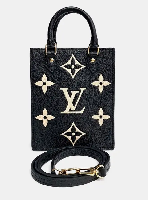 Louis Vuitton Black Leather Empreinte Petit Sac Plat M57937