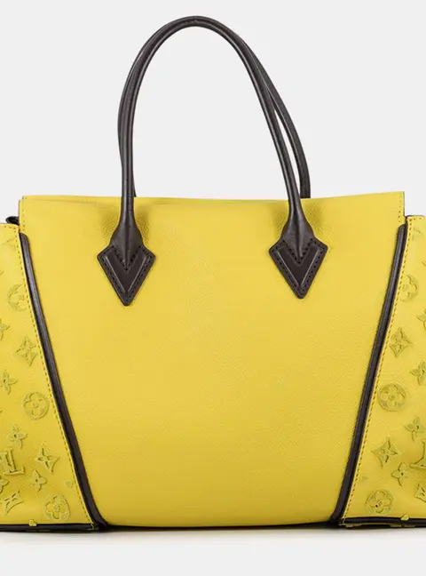 Louis Vuitton Tote W Pistachio/Brown Veau Cachemire Calf Leather Monogram Velour Size Pm