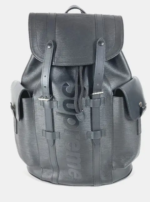 Louis Vuitton x Supreme Christopher PM Noir Black Epi Leather Backpack Bag