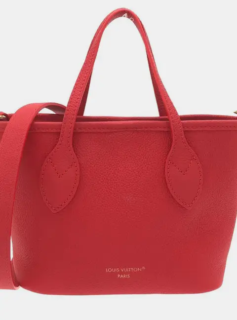 Louis Vuitton Neverfull Inside Out BB Rouge Grained Calfskin Leather Tote Bag
