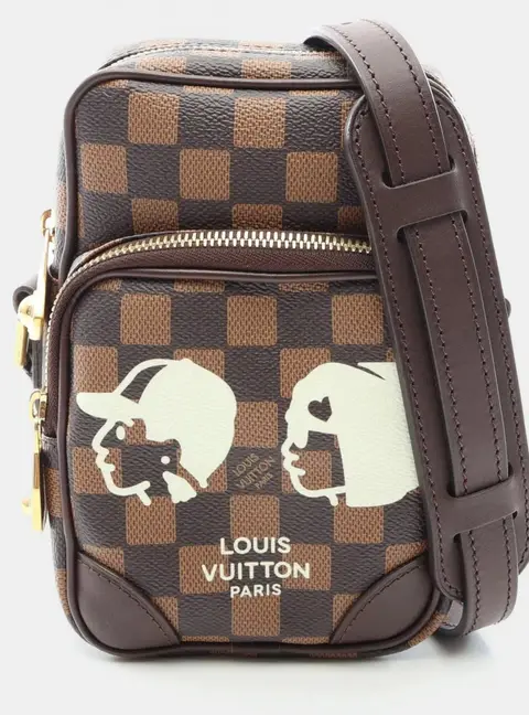Louis Vuitton x NIGO Damier Friendship Amazon Brown Coated Canvas Leather Shoulder Bag