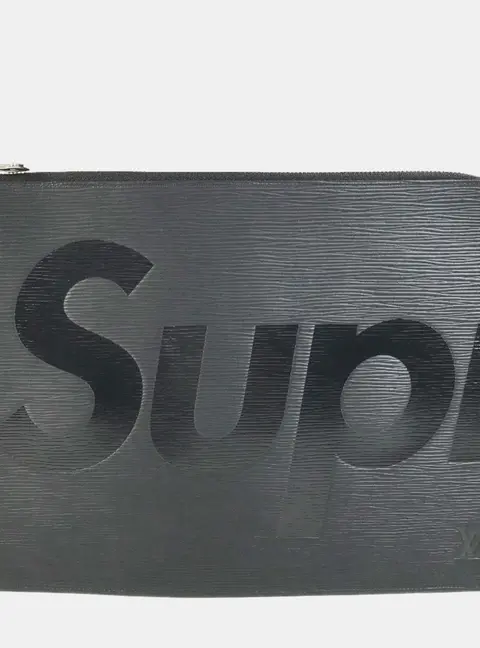Louis Vuitton x Supreme Pochette Jour GM Noir Black Epi Leather Clutch Bag