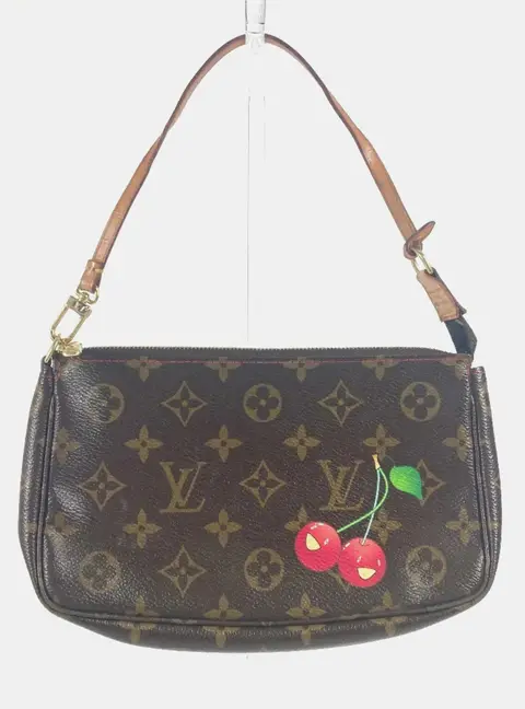 Louis Vuitton Takashi Murakami Monogram Cerises Pochette Accessoires One Size Brown Monogram Canvas Shoulder Bag