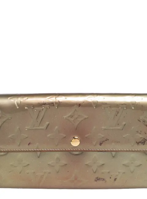 Louis Vuitton Gris Art Deco Monogram Vernis Sarah Wallet